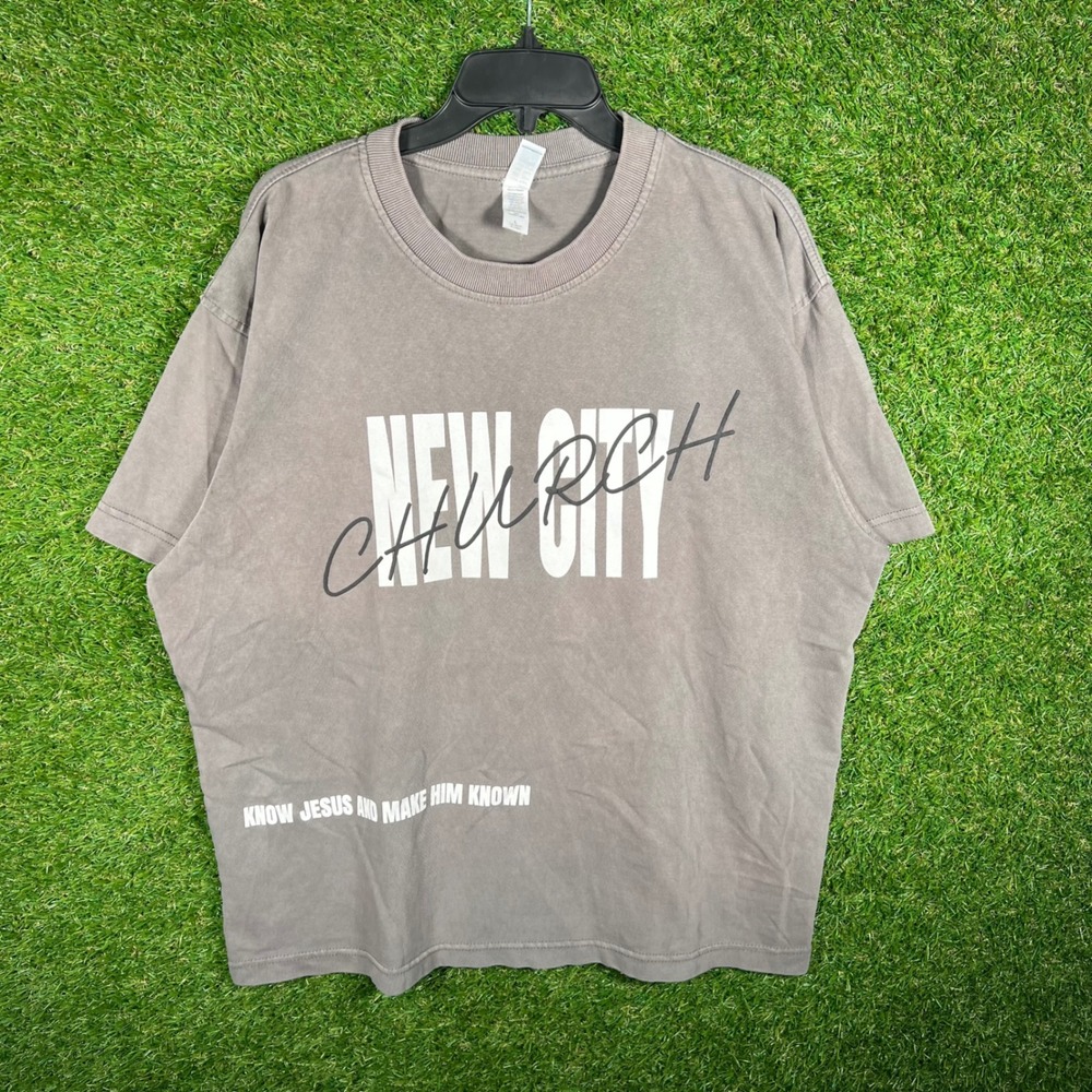 Lane‎ Seven New City Church Graphic T-Shirt Mens Large Grey Christian Shirt